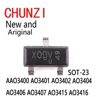 50pcs New and Original SOT-23 AO3400 AO3401 AO3402 AO3404 AO3406 AO3407 AO3415 AO3416 in stock R8I7