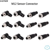 CACTUOE M12 Sensor Connector, Connector Sensor Plug M12 Aviation Plug, Angle M12 Sensor Cable Connec