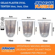 Tenten Oval Plastic Cups 12oz 14oz 16oz Contents 50pcs / Oval Cups / U Cups / Trendy Cups