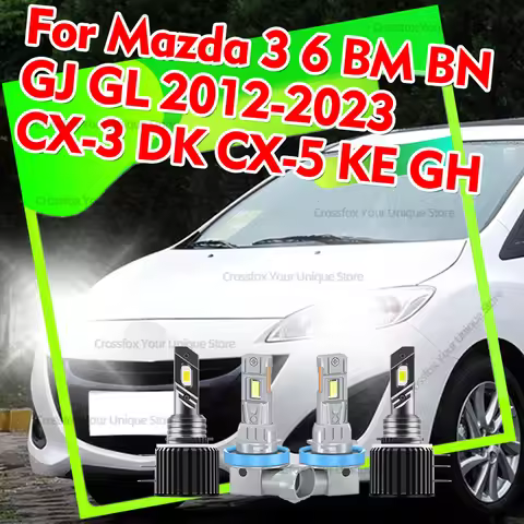 2/4x Car LED Headlight Bulb 30000LM High Low Beam 6000K H15 H11 For Mazda 3 6 BM BN GJ GL 2012-2023