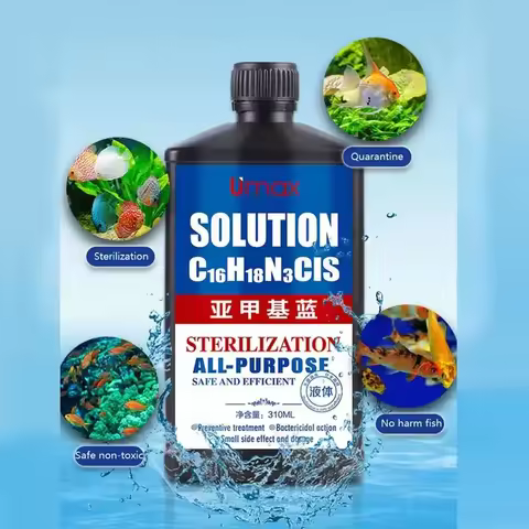 310ML Methylene Blue Solution Ornamental Fish for Aquarium Removal of White Spots and Fish Disease M