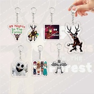 99 Nights In The Forest Acrylic mica game keychain with Deer and Owl shape for decoration book and b