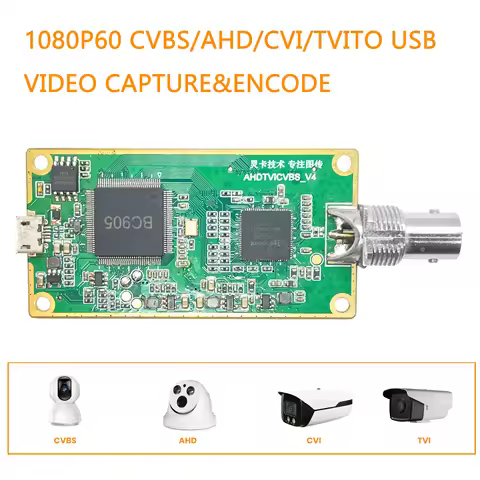 1080P60 Video Capture Card HD Analog Encoding Card Video Surveillance Recorder H.264 Encoder Capture