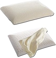 qiuqiu 1pcs Natural Latex Pillow, Cervical Massage Bread Pillow, Memory Foam Pillow, Thin Flat Pillow