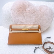 近新 Hermes kelly elan 金棕金釦 K