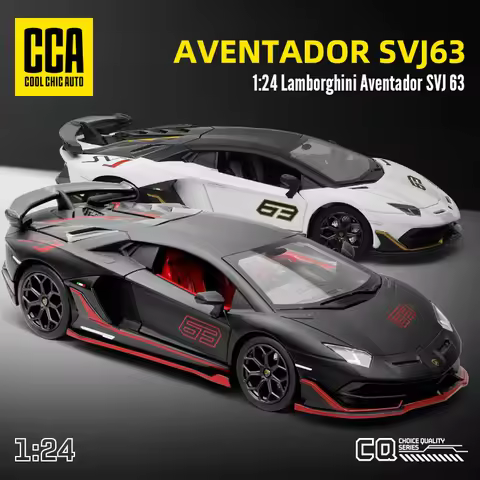 CCA 1:24 Lamborghini Aventador SVJ63 Huracan STO Super Racing Car Alloy Diecast Metal Simulation Col