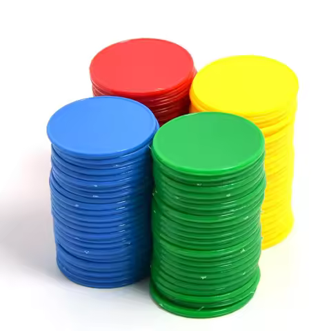 Bingo Markers Chips 37MM 4 Colors Counter Card Playing Counting Coins For Kids Math Party Games Adul