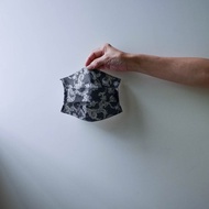 夏日薄棉口罩套-黑蕾絲印花