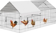 โลหะไก่ Coop ไก่วิ่งเข็มขัดกันน้ำแบบพกพาสัตว์ปีกกรงเดินใน Hen House กลางแจ้ง Backyard Farm