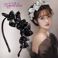 Reay stock Super Fairy Polka Dot Bow Headband Sweet Slimmer Look Headband Fashion Age-Reducing Hair 