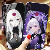 Huawei y9 prime / huawei y9 2019 / y8s glass phone case with pretty girl anime print
