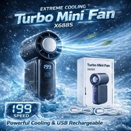 ICE COOLING FAN 199speed Ice Cooling Turbo Fan – Portable Mini Handheld Fan with 199 Speed Strong Wi