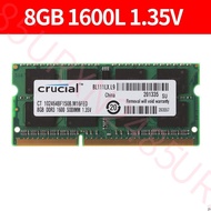For Crucial 8GB DDR3L 1600MHz 1.35V PC3L-12800S 204Pin SODIMM Laptop Notebook Memory