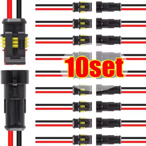 12V 2Pin Cable Wire Connector Plug Super Seal Waterproof Electrical Wire Connector Plug for Car Wate