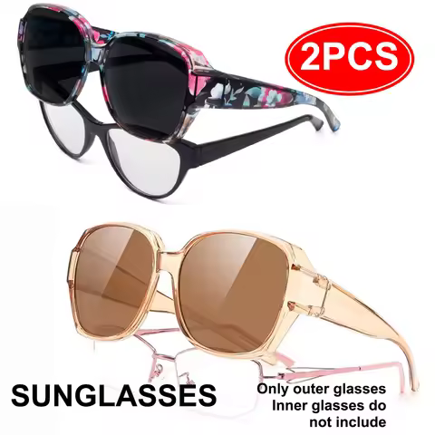 Sunglasses Fit Over Glasses, Sunglasses for Women to Go Over Glasses Lightweight-T01 2pack
