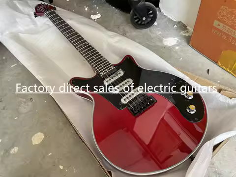 Free Shipping！signed by Brian May, special vintage cherry red 6-string electric guitar, pickup truck