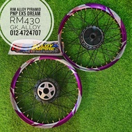 🔥🔥RIM ALLOY THUNDER 1.4 x 17 + JEJARI BLACK + HUB CNC PNP MOTOR EX5 DREAM/W100🔥🔥