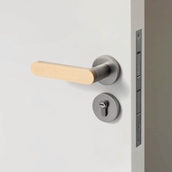 Wood Grain Door Lock Indoor Bedroom Door Lock Solid Wood Split Door Handle Magnetic Suction Mute Door Lock Household Lock