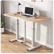 全城熱賣 - 升降電腦桌梳装枱電視架多用途設計(白蜡橡)白架+腳踩氣壓升降140x70cm#H099025298