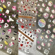 ☇✓ New Embossed Adhesive Cute Nail Stickers 5d Nail Stickers Cute Cat Melody Women Girls DIY Nail Decoration Tools