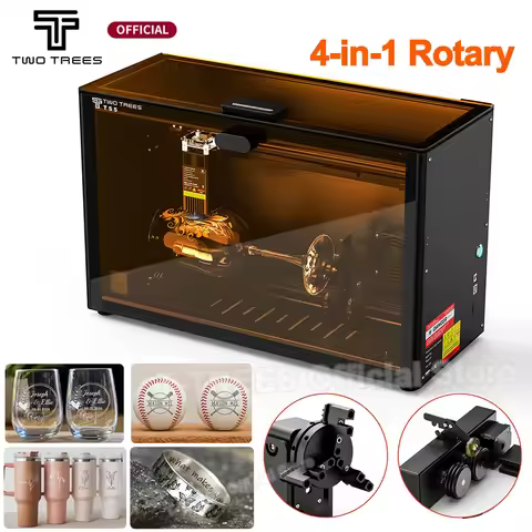 Twotrees TS5 7W Laser Engraver 4-in-1 Rotary Laser Engraving Machine Enclosed Laser Engraver with Ex