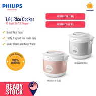 PHILIPS Periuk Nasi Jenis Jar Jar Rice Cooker - Grey/Peach (1.8L) HD3008/30/HD3008/31