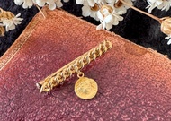古董法國包金FIX垂墜小天使別針胸針 B2029