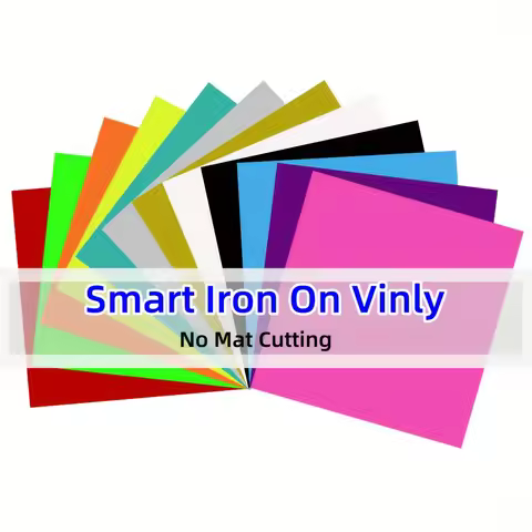 12 pcs Smart Iron On Vinyl Sheets For Cricut Joy/Joy Xtra/ Cricut Maker 3/ Explore 3 machines,Heat T