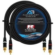 9 Foot RCA Cable Pair - Audioblast HQ-1 Braid (Black) Flexible - Dual Shielded (100%) High-Definitio