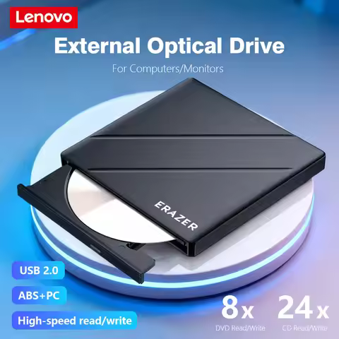 Lenovo External CD/DVD Drive for Laptop USB Portable +/-RW Burner CD ROM Reader Writer For Laptop De
