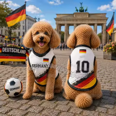Germany NO.10 Pet Jersey, Soccer Outfit for Dogs Cats, Germany Football Shirt Basketball Clothing Pu