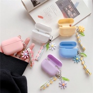 case compatible for Compatibel case compatible for  Apple AirPods Pro Case airpods 3 Covers Soft Case airpods3 airpodspro Silicone casing airpods3 cover Pink Purple Flower Pendant