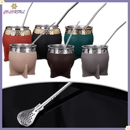 【COLORFUL】Mate Cup With Straw Texture Eggshell Cup Perfect For Yerba Mate Tea Drinking❀