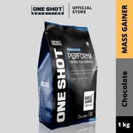 Mass Gainer Chocolate (1kg) + FREE Shaker - One Shot Nutrition PERFOA MASS GAINER with Real Oats
