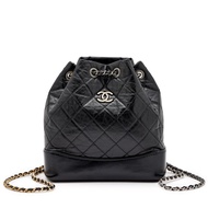 Chanel Black Quilted Aged Calfskin Small Gabrielle Backpack Gold and Ruthenium Hardware, 2023