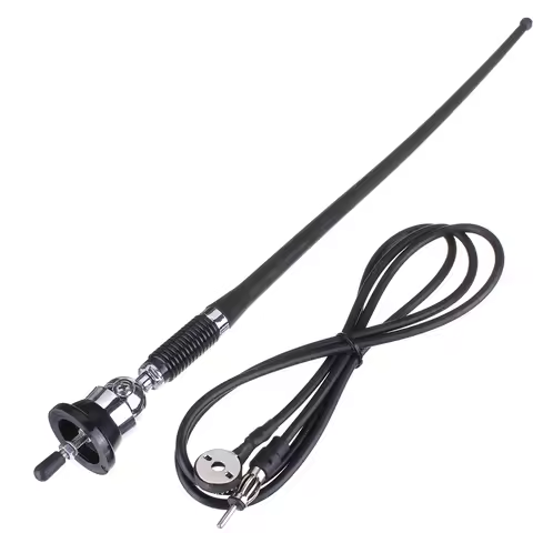 17inch Car Roof Radio Antenna AM-FM Rubber Antenna 180-degrees Swivel Base and 51" Cable Flexible Ro