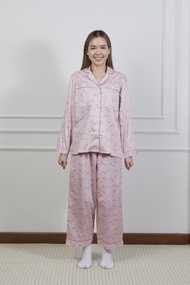 SliptoSleep -  Pink Camomile Long Sleeve Pants Set ชุดนอนโนบรา
