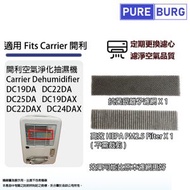 淨博 - 適用於開利抽濕機Carrier DC19DA DC22DA DC25DA DC19DAX DC22DAX DC25DAX 高效HEPA Filter空氣濾網濾芯組 (2入包裝)