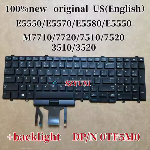 100%NEW original US English For DELL Latitude E5550 E5570 E5580 E5590 precision M7710 7720 7510 7520