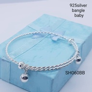 (SH060BB)925silver bangle for baby(gelang tangan/kaki untuk budak dan bayi)