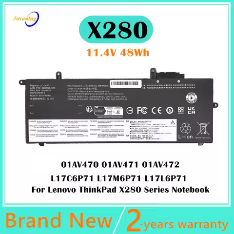 11.4V 48Wh Laptop battery For Lenovo ThinkPad X280 Series Notebook L17C6P71 L17M6P71 L17L6P71 01AV47