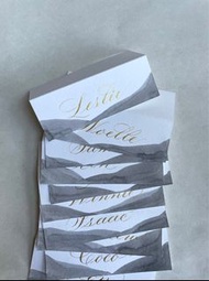 西洋書法手寫婚禮宴會座位卡（灰色企款) Calligraphy Place Card