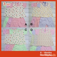 🦄🌼✨3 Set Baby Girl Clothing Baju Bayi Perempuan 6-18m+ 3 Pasang baju -  JK Kids Mykids Anakku Fiffy 