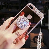 Diamond Plated Mirror & Pop Socket Case Itel P40 P55 4G P55 5G RS4 S23 S25 S25 Ultra