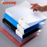 ADMORE Transparent Folder, 2 Holes D-shaped Binder File Folder, Practical Plastic Office Document Le