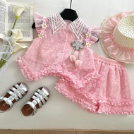 2025 Girls Children Princess Dress Girls Two-Piece Suit Fresh French Suit 30167 ##2025女童儿童公主裙女孩两件套小清