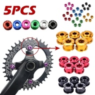 5 Pcs Bike Crankset Bolts Single Plate Nail for Road MTB Bike Crankset Screw Single Disc