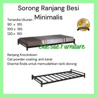 Kirim Kargo 90X200 Orong Ranjang Besi Minimalis (Hanya Sorong)