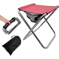 Folding Camping Stool, 16-Inch Tall Portable Folding Stool, Aluminum Alloy Lightweight Stool Seat, R