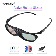 BOBLOV 3D Active Shutter Glass For All DLP Projector 96Hz/144Hz USB Rechargeable Home Theater For Benq Dell Acer Smart Glasses